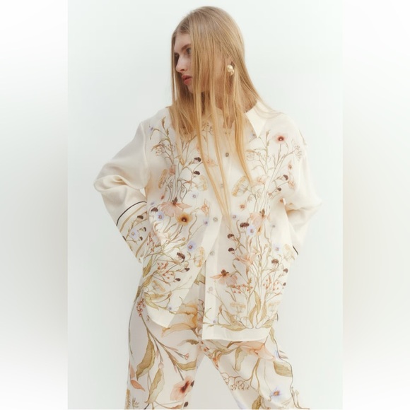 NWT H&M FLORAL-MOTIF SHIRT - Picture 6 of 9